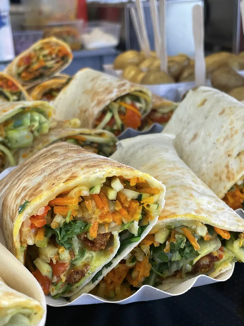 Tacos frais ingrédients de saison